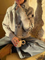 Gray Bandana Patterned Cardigan