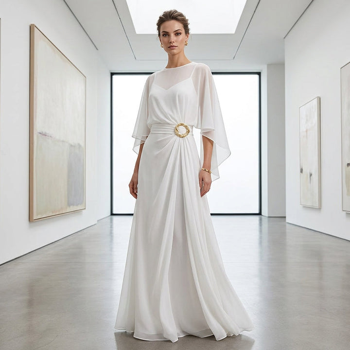 Flowing Cape Sleeve Top & Wrap Set