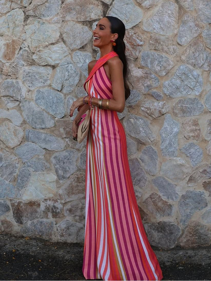 Sorelia™ | Elegant Cross-Halter Dress