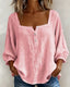 Simple Blouse With Square Neck And Long Sleeves