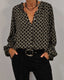 ELVIRA | Geometric V-Neck Blouse