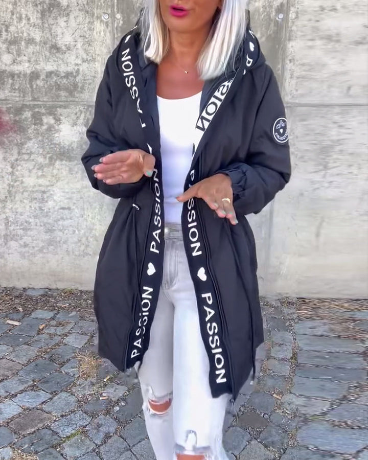 Comfy Hooded Drawstring Coat
