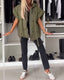 Women's Short Sleeve Quilted Hooded Zipper Jacket
