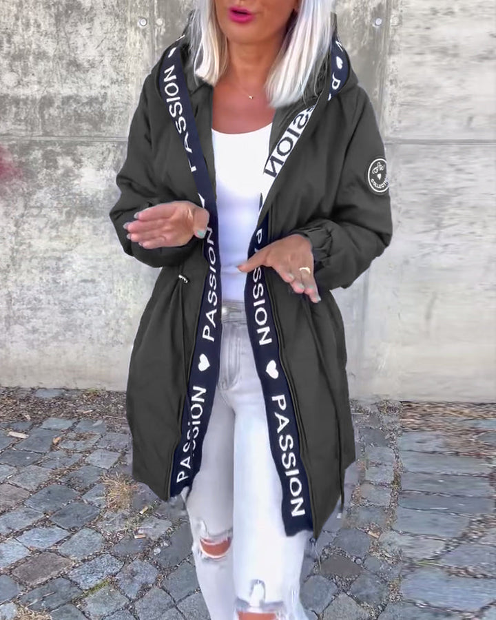 Comfy Hooded Drawstring Coat