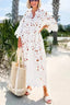 Floral Eyelet Lace Cover Up Beach Midi Dress