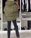 Women's Short Sleeve Quilted Hooded Zipper Jacket