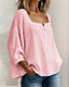 Simple Blouse With Square Neck And Long Sleeves