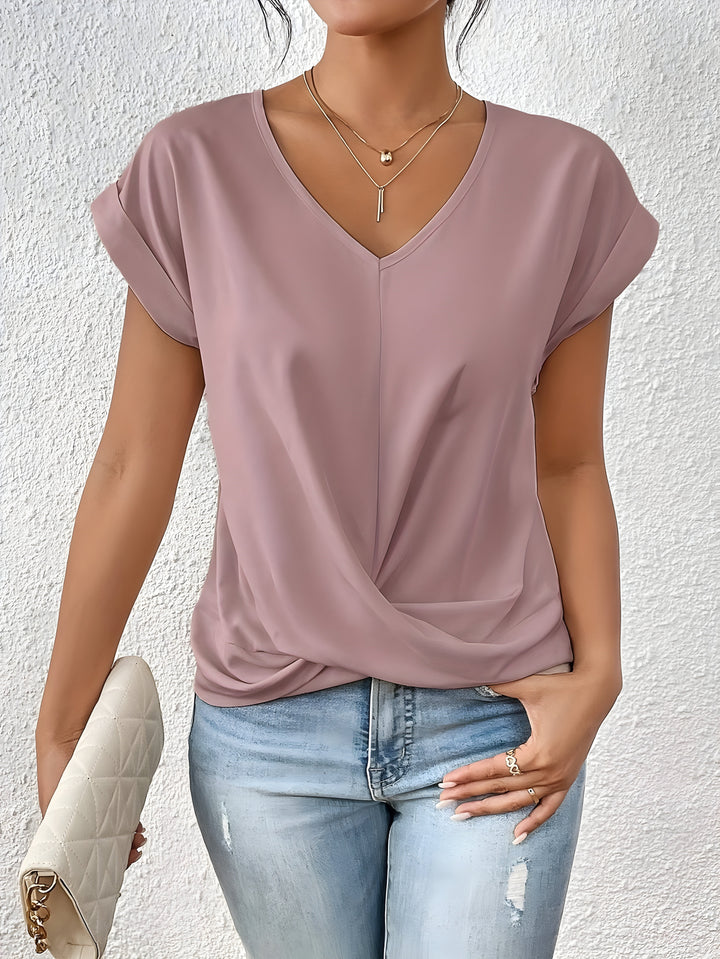 MEIKA | Classic Twist Detail V-Neck Top