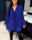 Women's Loose Fit Ruffles Plain Blouse