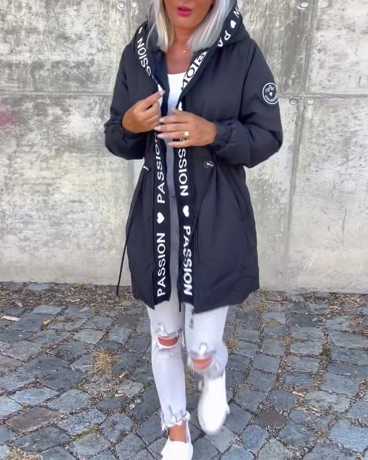 Comfy Hooded Drawstring Coat