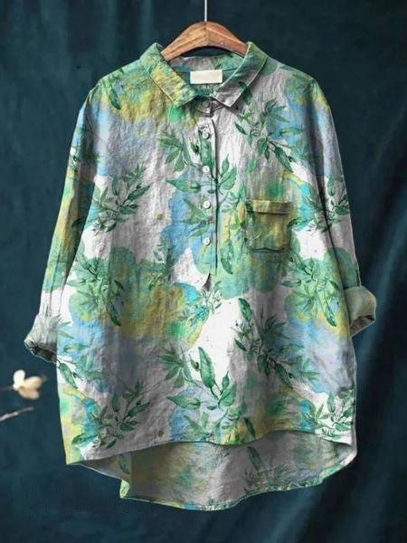 Donna™ - Tummy covering floral shirt