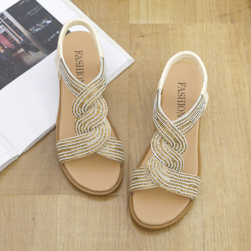 Luna Rhinestone Wedge Fashion Sandals