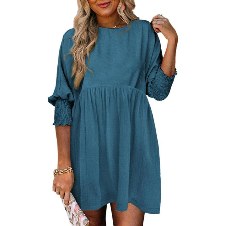 MIRASOL | Casual Crew Neck Loose Fit Mini Dress