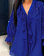 Women's Loose Fit Ruffles Plain Blouse
