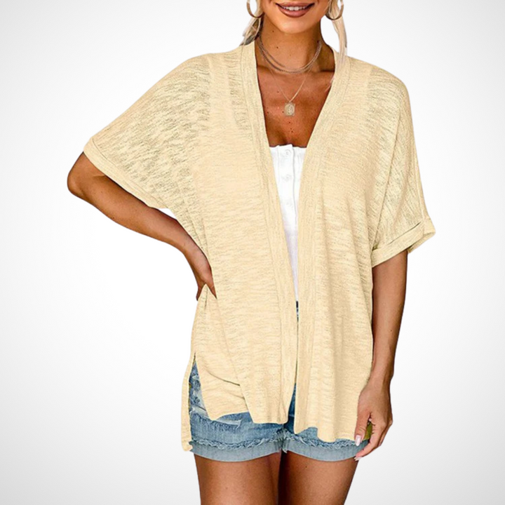 APPOLLINE | Stylish Flowy Short Sleeve Cardigan