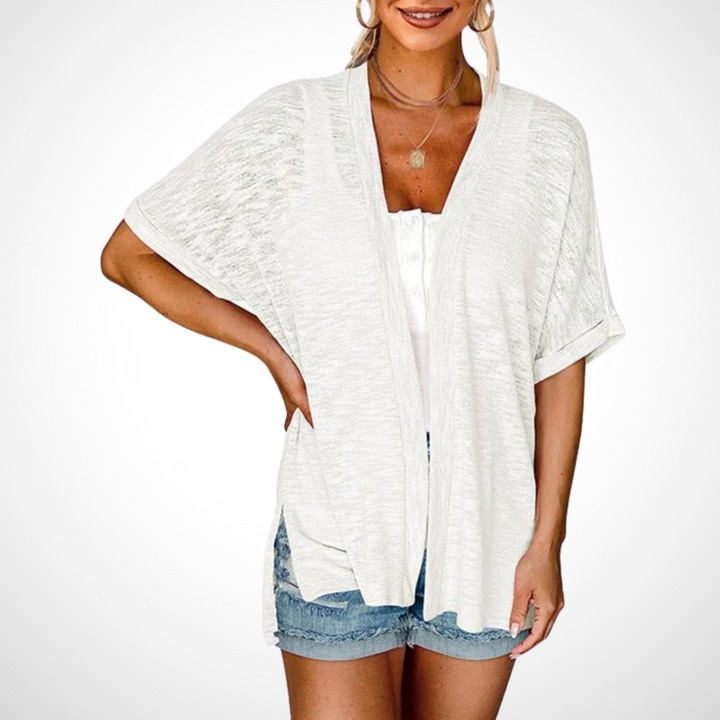 APPOLLINE | Stylish Flowy Short Sleeve Cardigan