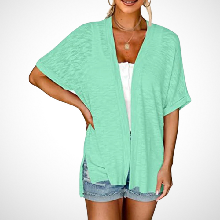 APPOLLINE | Stylish Flowy Short Sleeve Cardigan