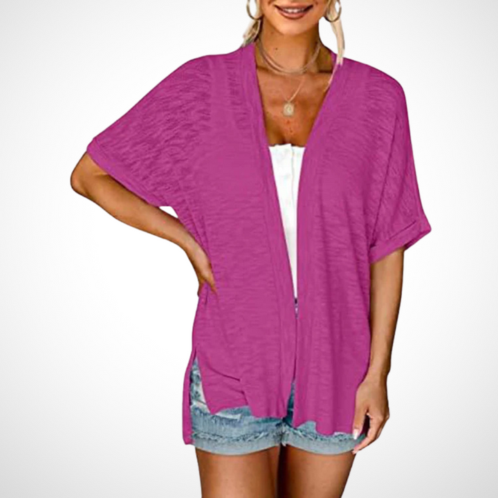 APPOLLINE | Stylish Flowy Short Sleeve Cardigan