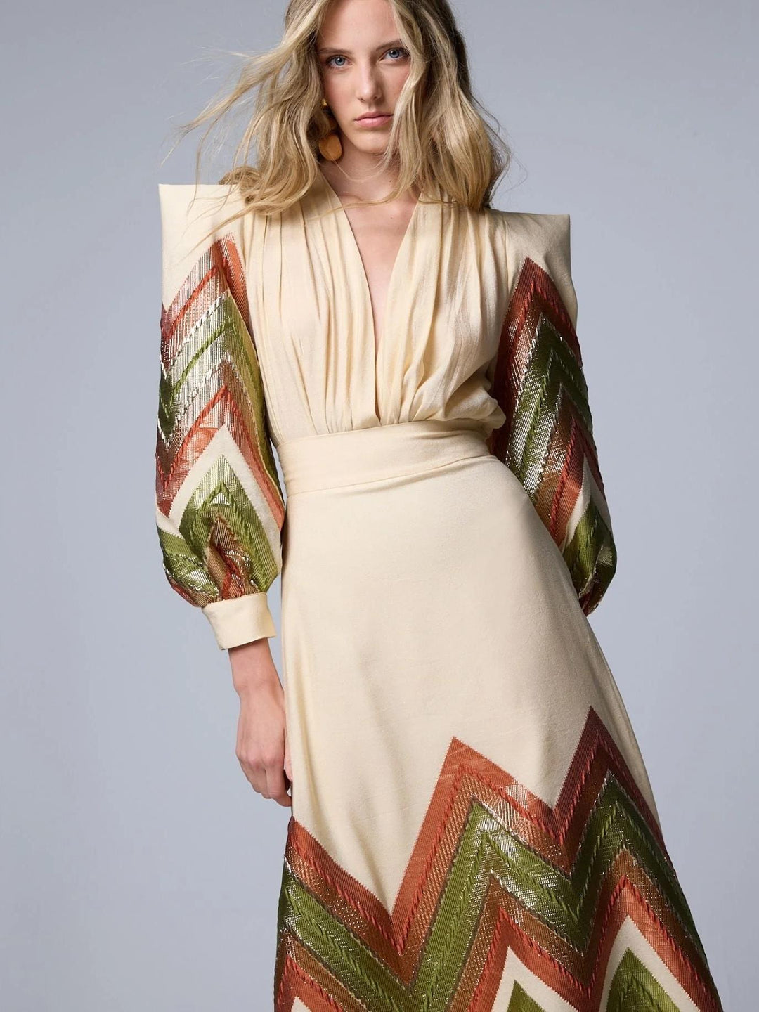 Selvaya™ | Puff Sleeves Bodysuit & Midi Skirt Set