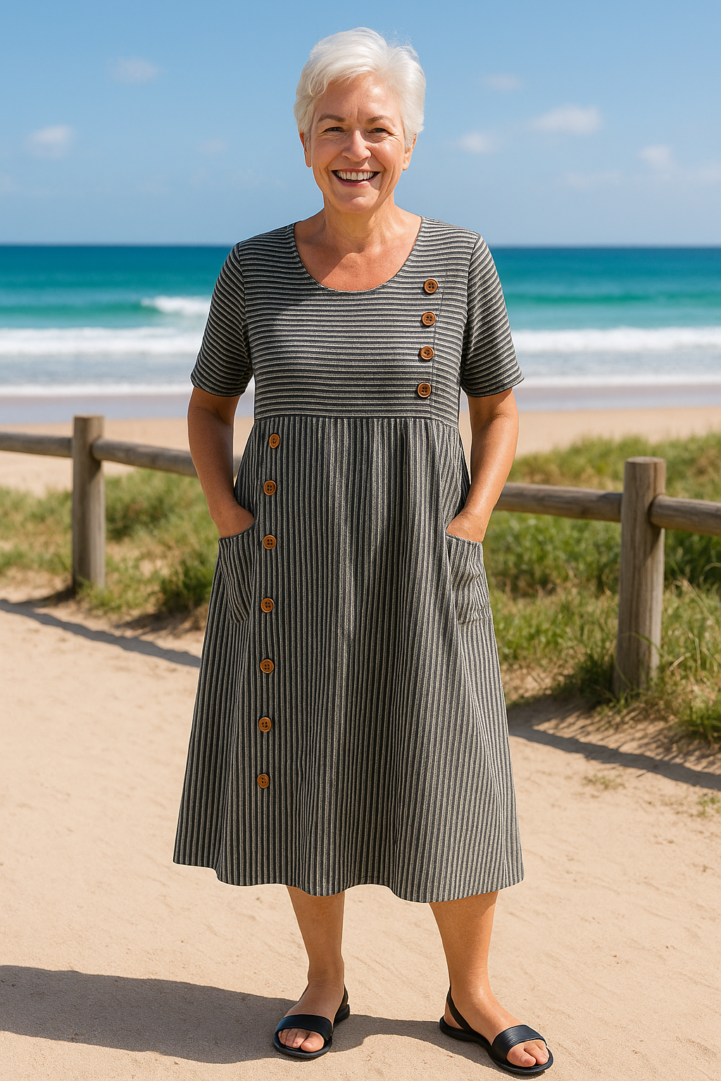 NOELLEA™ | Elegant Stripe Dress