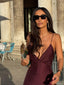 Esmira™ | Elegant Burgundy Tiered Maxi Dress