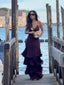 Esmira™ | Elegant Burgundy Tiered Maxi Dress
