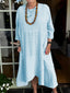 Accordion Pleated Irregular Hem Linen Dress