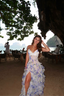 Gloria - Floral Cut-Out Split Beach Maxi Dress