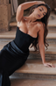 Hera - Elegant Retro Solid Color Strapless Party Dress