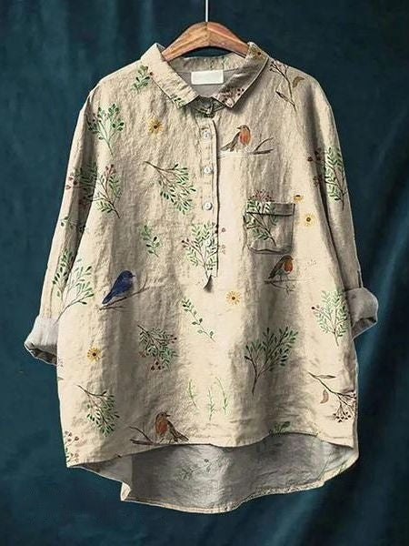 Donna™ - Tummy covering floral shirt