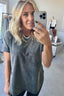 French Terry Acid Wash Top