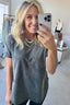 French Terry Acid Wash Top