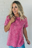 French Terry Acid Wash Top