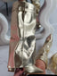 SERAPHINA™ - Gold Leather Boots
