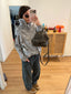 Gray Bandana Patterned Cardigan