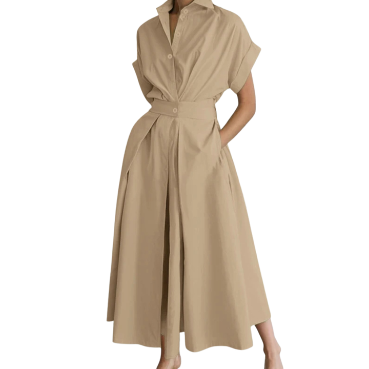 Rielle | Preppy High-Waist Shirt Dress