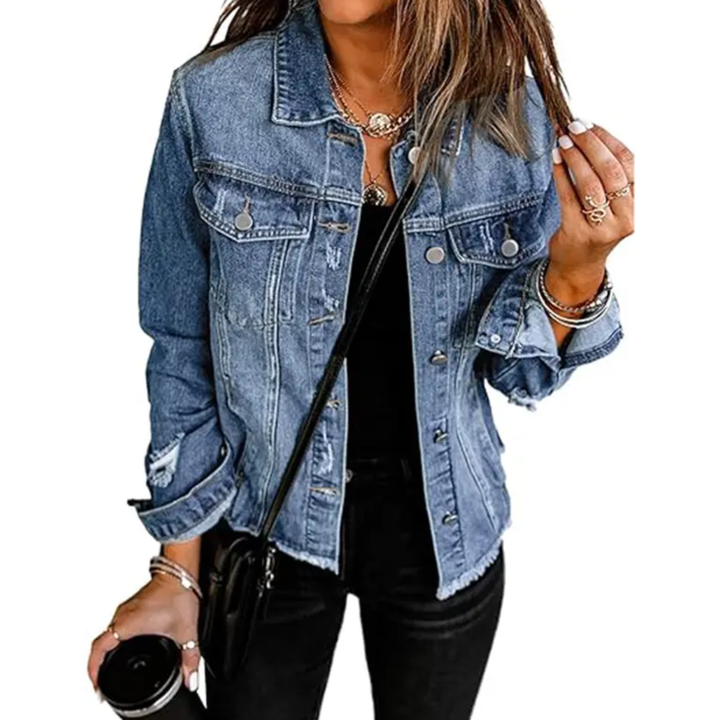 Denim | Distressed Boyfriend Denim Jacket