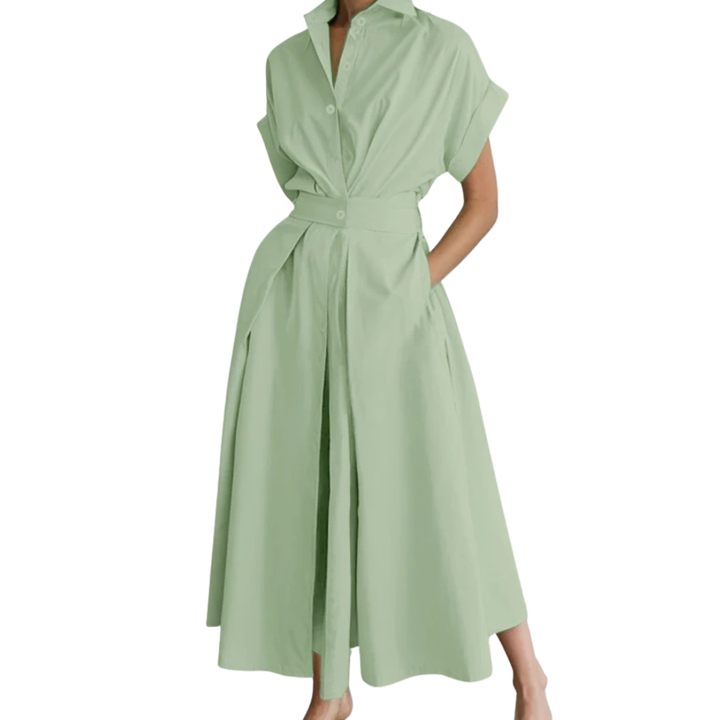 Rielle | Preppy High-Waist Shirt Dress