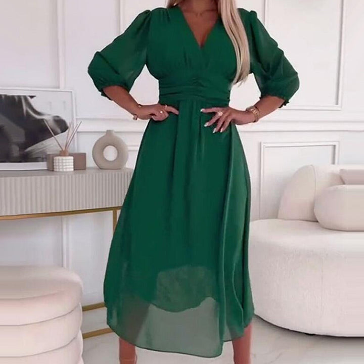 Lightweight Chiffon Dress with V-neck