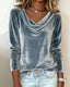 Long Sleeve Velvet Top Solid Color