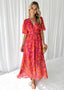 Luna | Modern Floral Midi Dress