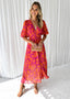 Luna | Modern Floral Midi Dress