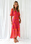 Luna | Modern Floral Midi Dress