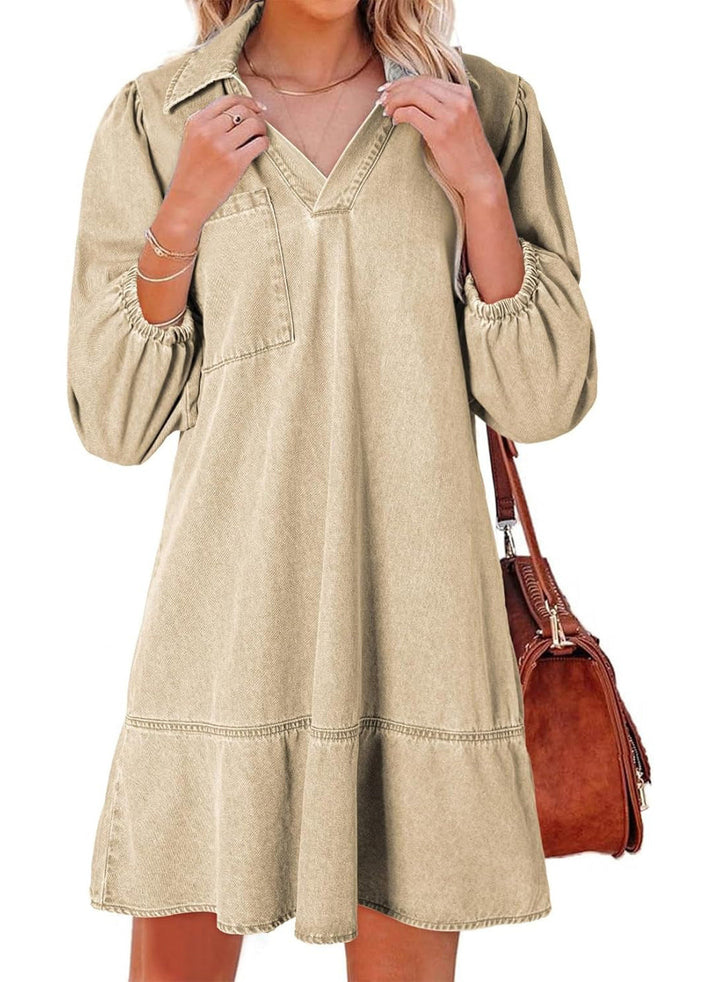 Amaia | V-Neck Puff Sleeve Babydoll Dress