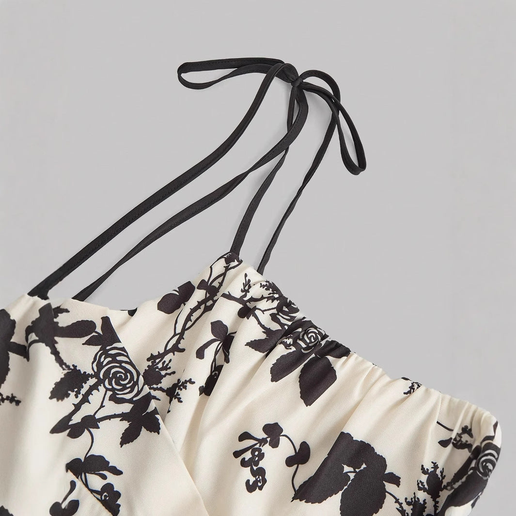 DAHLIANA | Elegant Summer Floral Tie-Shoulder Sundress