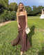Ariadne - Strapless Patchwork Mesh Asymmetrical Maxi Dress