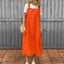 Women's Adjustable Shoulder Strap Pocket Cotton and Linen Dress