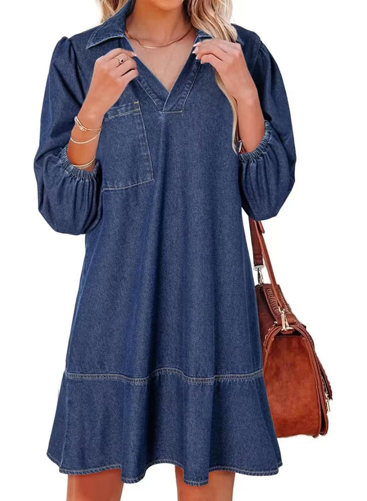 Amaia | V-Neck Puff Sleeve Babydoll Dress