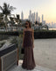 Ariadne - Strapless Patchwork Mesh Asymmetrical Maxi Dress