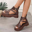 Orthopedic Sandals for Women with Soft Leather Platform and Wedge
